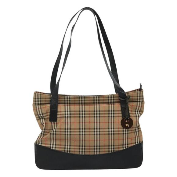 Burberry Nova Check Beige Canvas Tote Bag (Pre-Owned) - Picture 1 of 16